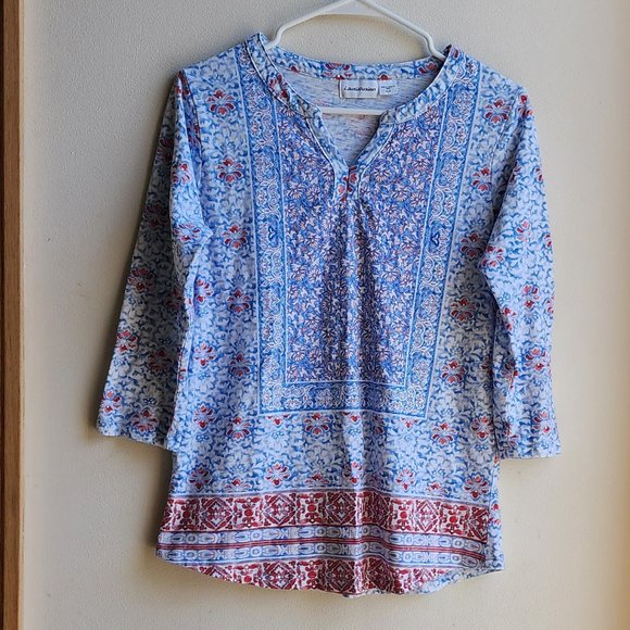 i.b.diffusion V-Neck Bohemian Aztec Print Jersey Size Small - Picture 1 of 14
